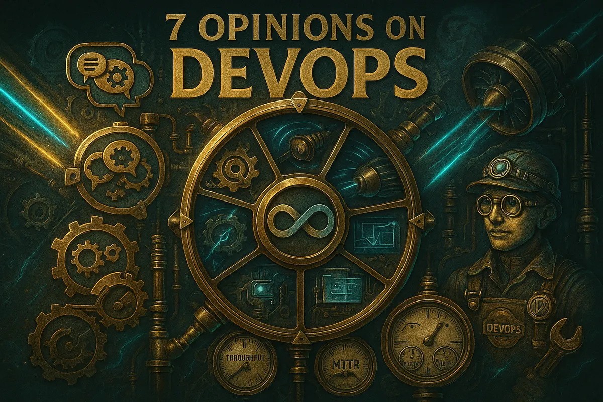 Header image für den Blog Artikel über die 7 Meinungen zum Thema DevOps
